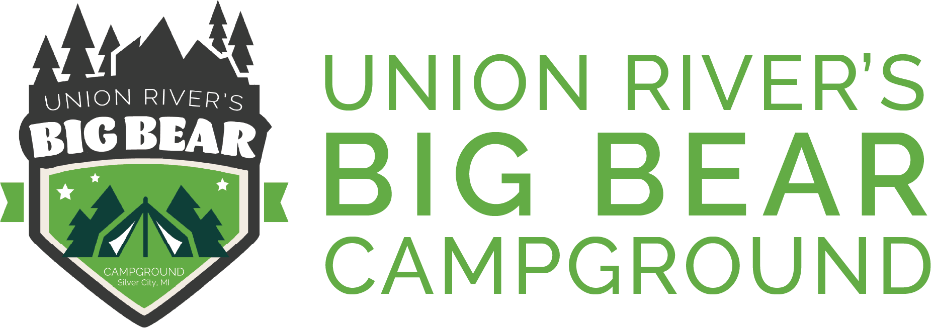 Horizontal logo for Union River's Big Bear Campground
